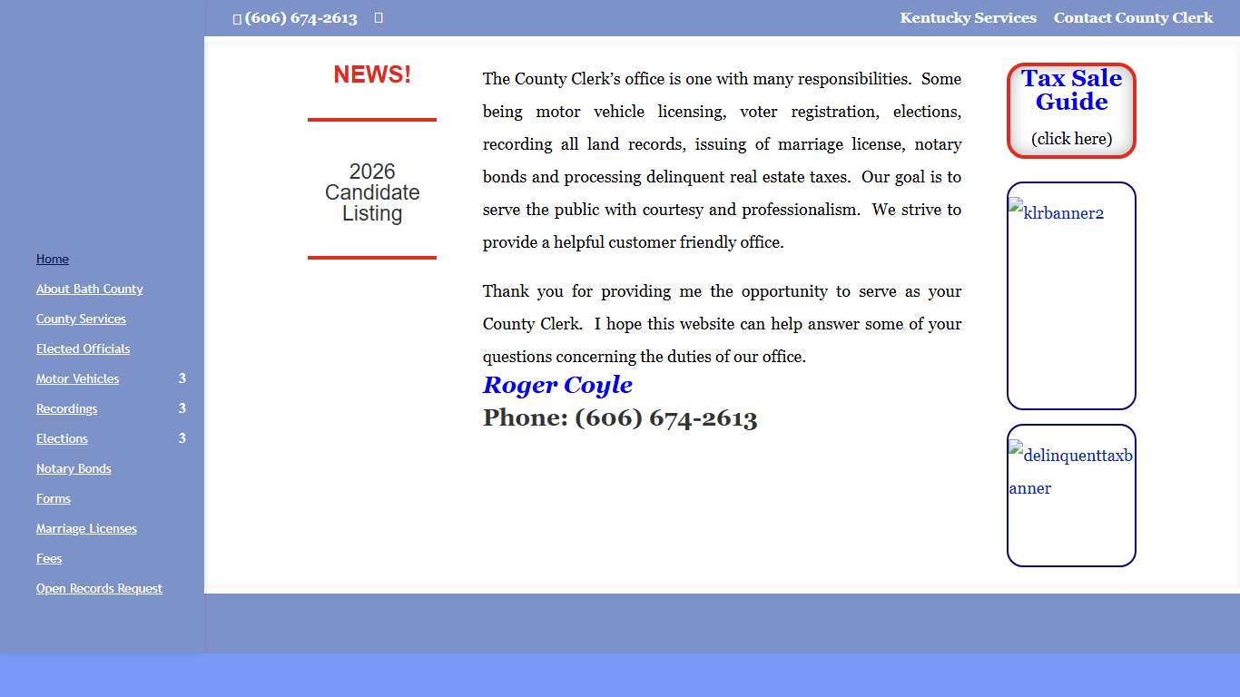 Bath County Clerk Bath County KY Clerk Information Website